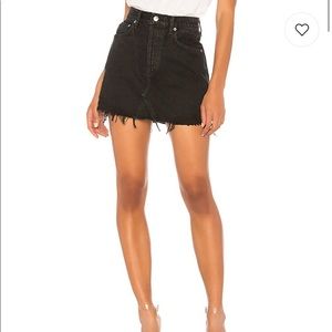 Agolde black jean mini skirt
